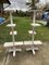 Art Deco White Painted Wooden Plant Stands, Set of 2 1
