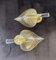 Apliques con hojas de cristal de Murano dorado, años 80. Juego de 2, Imagen 7