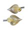 Apliques con hojas de cristal de Murano dorado, años 80. Juego de 2, Imagen 4