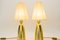 Vintage Hammered Table Lamps with Fabric Shades, 1950s, Set of 2 3