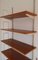 Mid-Century Minimalist Bookcase with Adjustable Shelves in Yellow-Brown Wood and Book Supports for White Painted Iron Frame from Sparrings 4