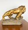 Large Brass-Colored Lion Statue, Early 1900s 6