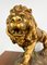 Große messingfarbene Löwenstatue, Anfang 1900 2