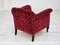 Dänischer Vintage Sessel aus Rotem Baumwoll- & Wollstoff, 1950er 10