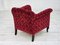 Vintage Danish Lounge Chair in Red Cotton and Wool Fabric, 1950s 10