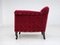 Vintage Danish Lounge Chair in Red Cotton and Wool Fabric, 1950s 20