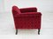 Vintage Danish Lounge Chair in Red Cotton and Wool Fabric, 1950s 13