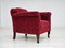 Dänischer Vintage Sessel aus Rotem Baumwoll- & Wollstoff, 1950er 5