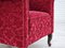 Dänischer Vintage Sessel aus Rotem Baumwoll- & Wollstoff, 1950er 2