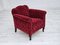 Vintage Danish Lounge Chair in Red Cotton and Wool Fabric, 1950s 17