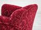 Sillón danés vintage de tela roja de algodón y lana, años 50, Imagen 6