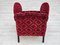 Vintage Danish Lounge Chair in Red Cotton and Wool Fabric, 1950s 7