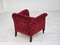 Vintage Danish Lounge Chair in Red Cotton and Wool Fabric, 1950s 11