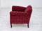 Vintage Danish Lounge Chair in Red Cotton and Wool Fabric, 1950s 19