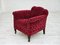 Vintage Danish Lounge Chair in Red Cotton and Wool Fabric, 1950s 18