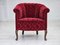 Poltrone vintage in cotone e lana rossa, Danimarca, anni '50, Immagine 5
