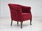 Poltrone vintage in cotone e lana rossa, Danimarca, anni '50, Immagine 7