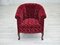 Poltrone vintage in cotone e lana rossa, Danimarca, anni '50, Immagine 15