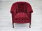 Poltrone vintage in cotone e lana rossa, Danimarca, anni '50, Immagine 4