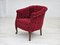 Poltrone vintage in cotone e lana rossa, Danimarca, anni '50, Immagine 17