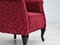 Poltrone vintage in cotone e lana rossa, Danimarca, anni '50, Immagine 4