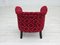 Dänische Vintage Sessel aus Rotem Baumwoll- & Wollstoff, 1950er, 2er Set 7