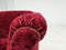 Vintage Danish Chair in Red Cotton and Wool Fabric, 1950s, Image 4