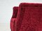 Silla danesa vintage de tela roja de algodón y lana, años 50, Imagen 12