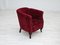 Chaise Vintage en Tissu de Coton et Laine Rouge, Danemark, 1950s 16