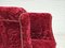 Sedia vintage in cotone e lana rossa, Danimarca, anni '50, Immagine 5