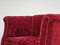 Vintage Danish Chair in Red Cotton and Wool Fabric, 1950s, Image 13