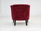 Vintage Danish Chair in Red Cotton and Wool Fabric, 1950s 11