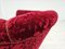 Sedia vintage in cotone e lana rossa, Danimarca, anni '50, Immagine 8