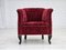 Dänischer Vintage Stuhl aus Rotem Baumwoll- & Wollstoff, 1950er 2
