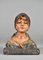 Antique French Bust of Young Girl in Plaster, 1910s, Image 13
