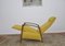 Gelber Sessel mit klappbarer Fußstütze, 1960er 4