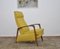 Gelber Sessel mit klappbarer Fußstütze, 1960er 1