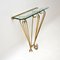Vintage Italian Brass and Glass Console Table attributed to Pier Luigi Colli, 1970s 3