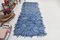 Alfombra de camino Tulu Kilim de lana azul, años 60, Imagen 2