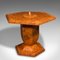 Vintage English Hexagonal Coffee Table in Burr Walnut, 1930s, Image 1