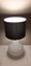 Lampe de Bureau Vintage avec Socle en Verre Blanc avec Monture en Laiton et Paravent d'Artiste Noir et Blanc Fait à la Main de Stof, 1970s 5