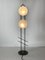 Schwarz Lackierte Metall & Messing Stehlampe von Maison Lunel, 1950er 8