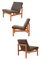 Modular Teak Lounge Chairs with Side Tables by Ole Gjerløv Knudsen & Torben Lind for France & Søn, 1960s, Set of 5 5