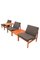 Modular Teak Lounge Chairs with Side Tables by Ole Gjerløv Knudsen & Torben Lind for France & Søn, 1960s, Set of 5 2