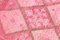 Alfombra de pasillo geométrica en rosa y rojo, años 60, Imagen 9