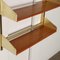 Wall Bookcase in Aluminium and Mahogany, 1960s 7