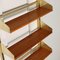 Wall Bookcase in Aluminium and Mahogany, 1960s 3