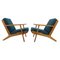 GE 290 Armchairs in Oak attributed to Hans J. Wegner for Getama, Denmark, 1960s, Set of 2, Image 1