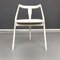 Mid-Century Italian Modern White Wood and Fabric Chairs, 1960s, Set of 6 5