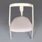 Mid-Century Italian Modern White Wood and Fabric Chairs, 1960s, Set of 6, Image 7